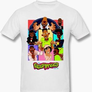 VPINSOU The Fresh Prince of Bel-Air Men Cotton Short Sleeve White